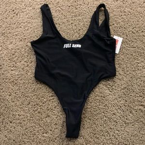 NWT Nelk Boys Black One piece Swimsuit